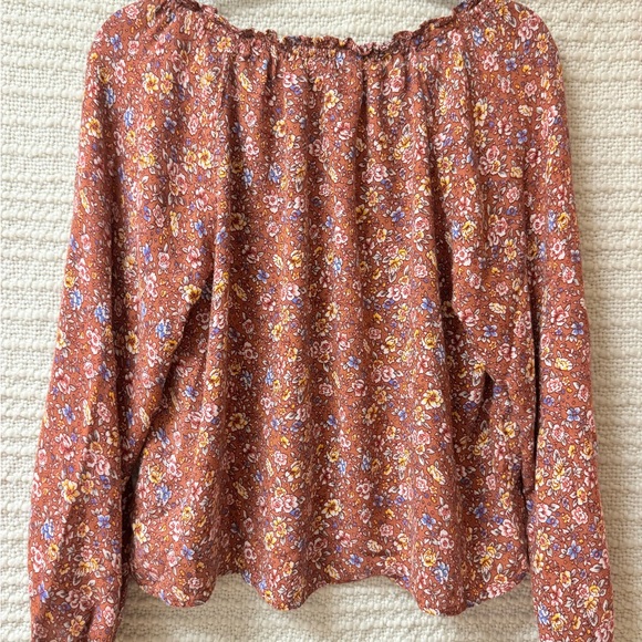 Lucky Brand Burgundy Floral Blouse - Picture 5 of 5